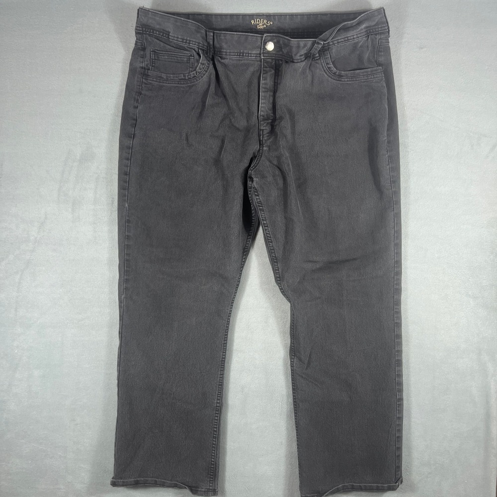 Riders by Lee Womens Jeans 26W/M Black Solid Straight Leg Full Length Stretch